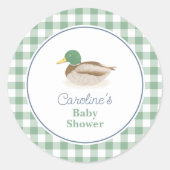 Sticker Rond Mallard Canard Pays Chasse Baby shower Favoriser (Devant)