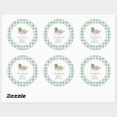 Sticker Rond Mallard Canard Pays Chasse Baby shower Favoriser (Feuille)
