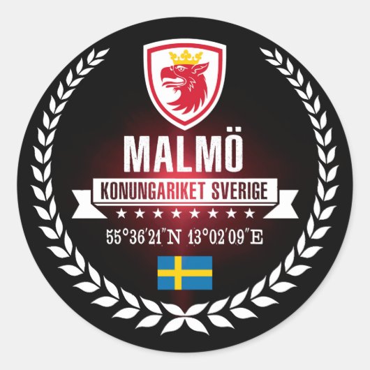 Sticker Rond Malmö (Devant)