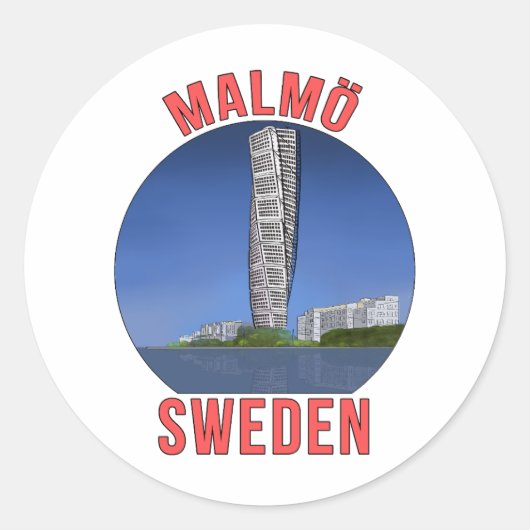 Sticker Rond Malmo Suède (Devant)