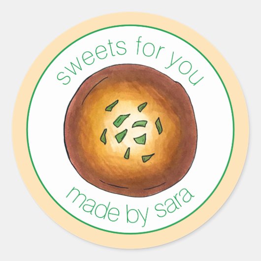 Sticker Rond Malpua indien fait maison Pancake Mithai Sweets (Devant)