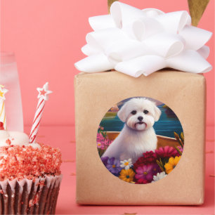 Sticker Rond Maltais à la pagaie : une aventure Pittoresque