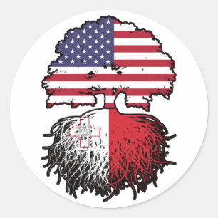 Sticker Rond Malte Maltese Amérique États-Unis Amérique
