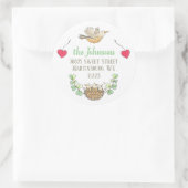 Sticker Rond Mama Bird Return Adresse (Sac)