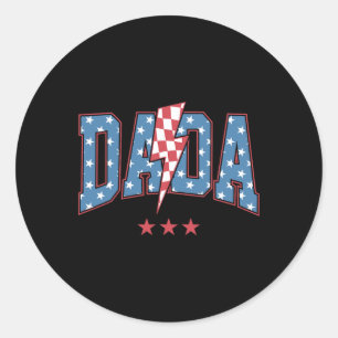 Sticker Rond Mama Dada Mini 4 juillet Famille Américaine Matchi
