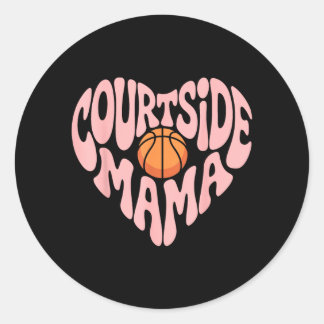 Sticker Rond Mama de côté de court Basball Maman Jour de match