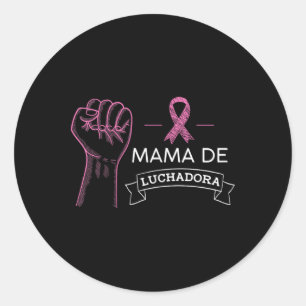 Sticker Rond Mama De Luchadora Sensibilisation au cancer du sei