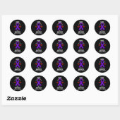 Sticker Rond Mama De Sensibilisation À La Fibromyalgie D'Une Mè (Feuille)