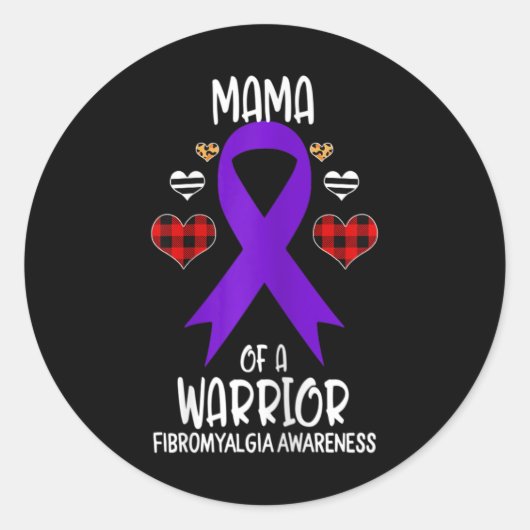 Sticker Rond Mama De Sensibilisation À La Fibromyalgie D'Une Mè (Devant)