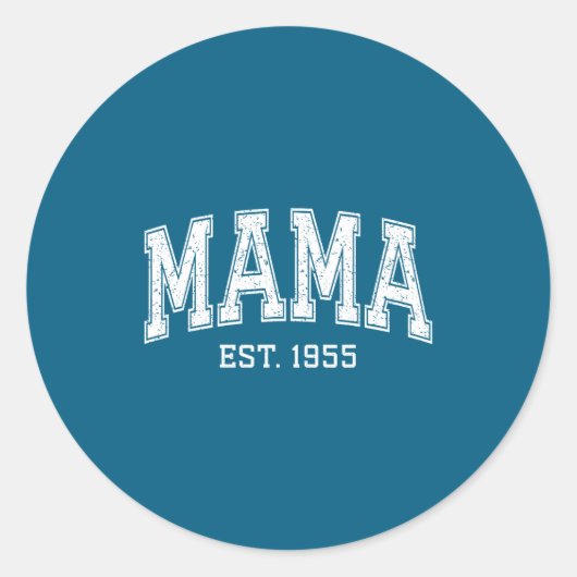 Sticker Rond Mama Est 1955 Mom D Mothers Day Ized  (Devant)