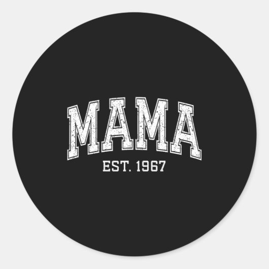 Sticker Rond Mama Est 1967 Mom D Mothers Day Ized  (Devant)