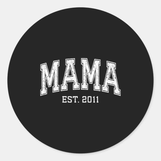 Sticker Rond Mama Est 2011 Mom D Mothers Day Ized  (Devant)