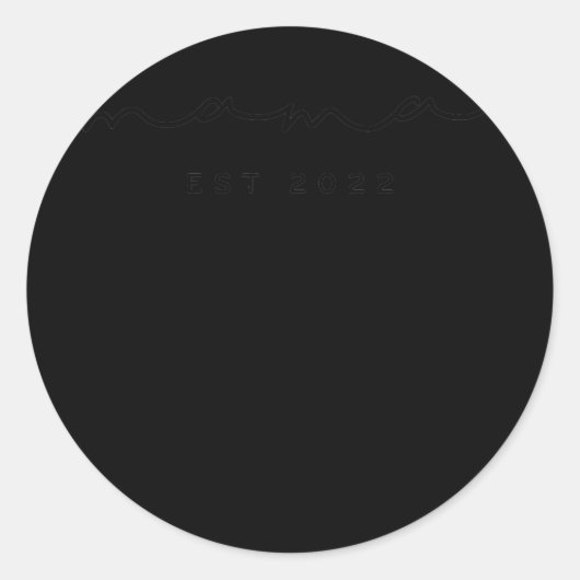 Sticker Rond Mama Est 2022 New Mom Announcement Simple Design  (Devant)