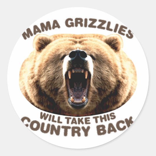 Sticker Rond Mama Grizzlies (Devant)