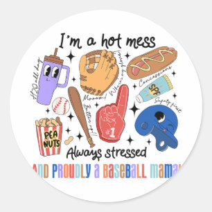 Sticker Rond Mama Jeu Vibes Fête des mères Fête des femmes Base