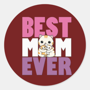 Sticker Rond Mama love cadeau de la fête des mères pour le meil