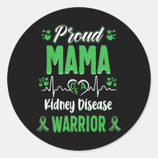 Sticker Rond Mama Maladie du rein Guerrier de sensibilisation R
