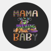 Sticker Rond Mama Of Brewing Baby Halloween One Soky Mama (Devant)