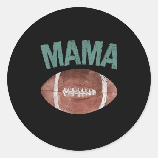 Sticker Rond Mama Of The 1 Year Old Football 1st Year Down Birt (Devant)