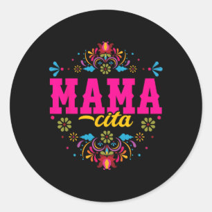 Sticker Rond Mamacita Premier Anniversaire Pour Femmes - Cactus
