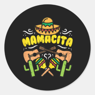 Sticker Rond Mamacita Sombrero Cinco De Mayo Fiesta Hommes Mexi