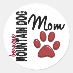 Sticker Rond Maman 2 de chien de montagne de Bernese
