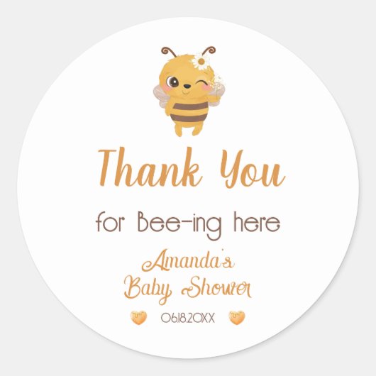 Sticker Rond Maman À Être Baby shower Merci (Devant)