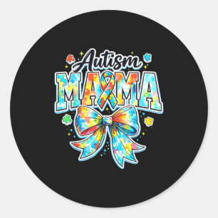 Sticker Rond Maman autisme arc fière maman autisme sensibilisat