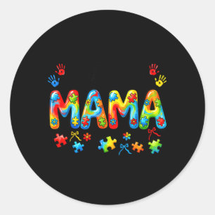 Sticker Rond Maman autiste Maman autiste Sensibilisation à l'au