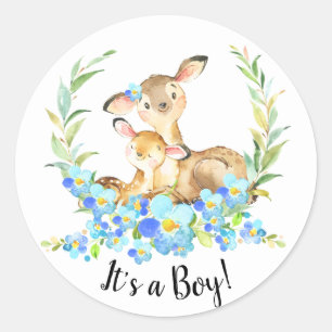 Sticker Rond Maman & Baby Deer C'est un chevalet de favoritisme