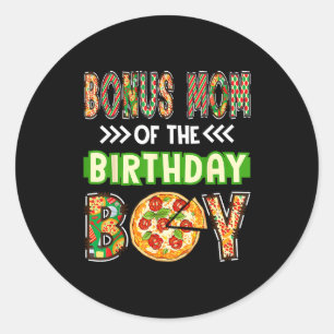 Sticker Rond Maman bonus du garçon amateur de pizza pour son an