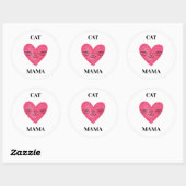 Sticker Rond Maman Chat Mignon (Feuille)