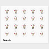 Sticker Rond Maman Chat Mignonne et Simple (Feuille)