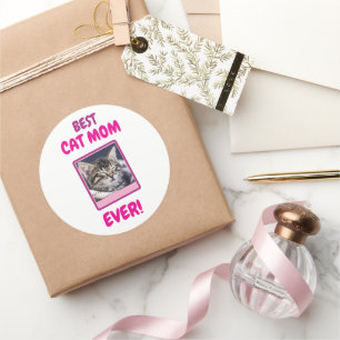 STICKER ROND MAMAN CHAT PERSONNALISÉE FÊTE DES MÈRES CHIEN AMOU