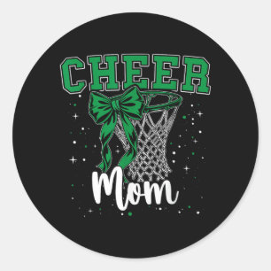 Sticker Rond Maman cheer verte arc sport match de baseball