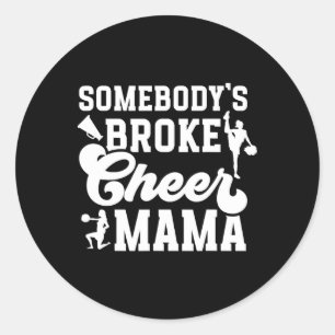 Sticker Rond Maman Cheerleader Fauchée Maman Cheerleader de Fil
