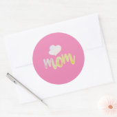 Sticker Rond Maman - Coeur (Enveloppe)