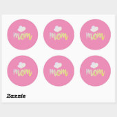 Sticker Rond Maman - Coeur (Feuille)