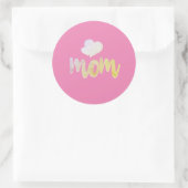 Sticker Rond Maman - Coeur (Sac)