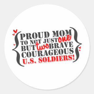 Sticker Rond Maman de 2 soldats