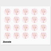 Sticker Rond Maman de ballet Rose Gold étoiles & coeurs (Feuille)