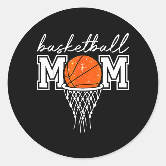 Sticker Rond Maman de baseball Mère Léopard Basball Panier File (Devant)