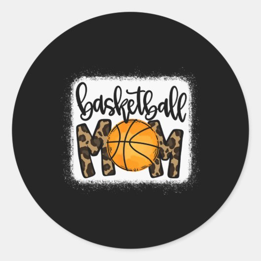 Sticker Rond Maman de basket-ball Leopard de basket-ball Mama (Devant)