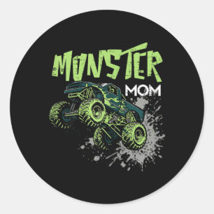 Sticker Rond Maman de camion monstre de course tout-terrain ten