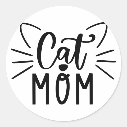 Sticker Rond Maman de chat (Devant)