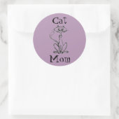 Sticker Rond Maman de chat (Sac)
