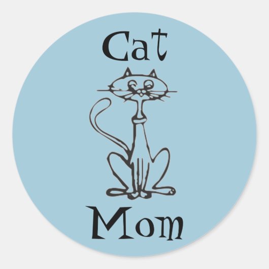 Sticker Rond Maman de chat (Devant)