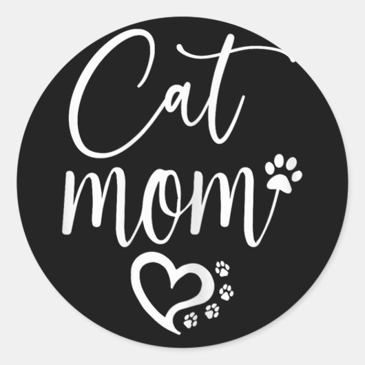 Sticker Rond Maman de chat (Devant)