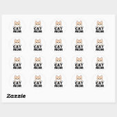Sticker Rond Maman de chat drôle (Feuille)