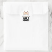 Sticker Rond Maman de chat drôle (Sac)